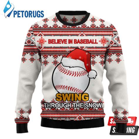 Baseball Santa Hat Ugly Christmas Sweaters Peto Rugs