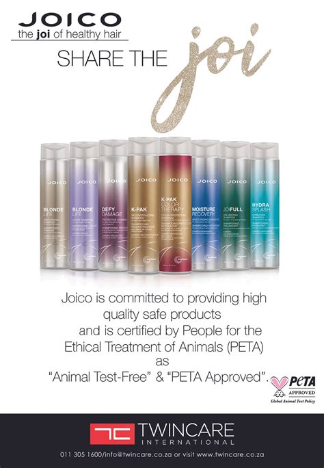 Share The Joi With The Peta Approved Product Ranges From Joico
