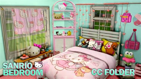 Hello Kitty Sanrio Bedroom Cc And Room Download Sims 4 Speed Build