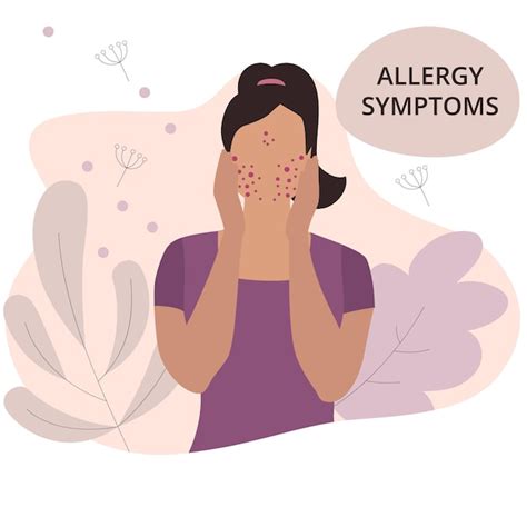 Premium Vector Seasonal Allergy Woman With Red Skin Rash Woman