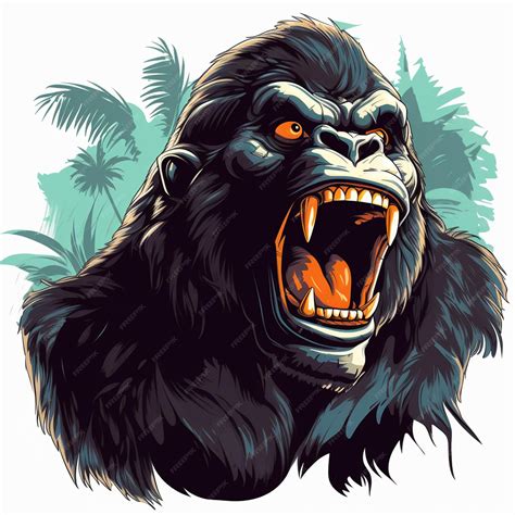 Premium Ai Image Angry Screaming Scream Gorilla On White Background