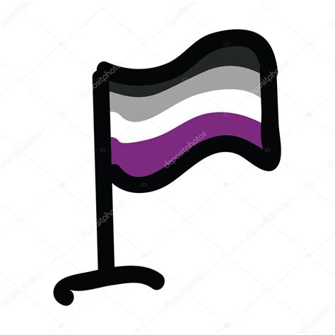 Lindo asexual bandera caricatura vector ilustración motivo conjunto Elementos del orgullo LGBTQ