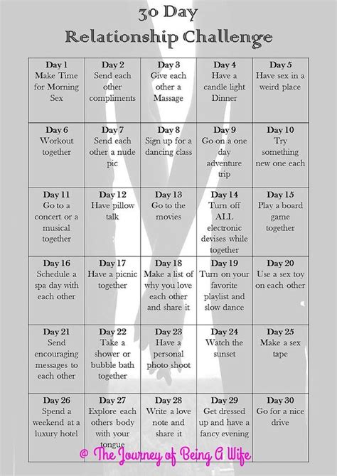 The Journey Of Being A Wife 30 Day Relationship Challenge