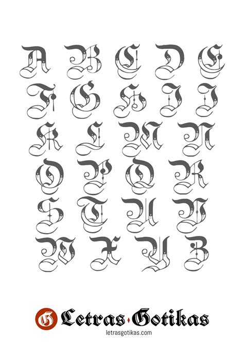 Abecedario Letras Góticas Letras Gotikas