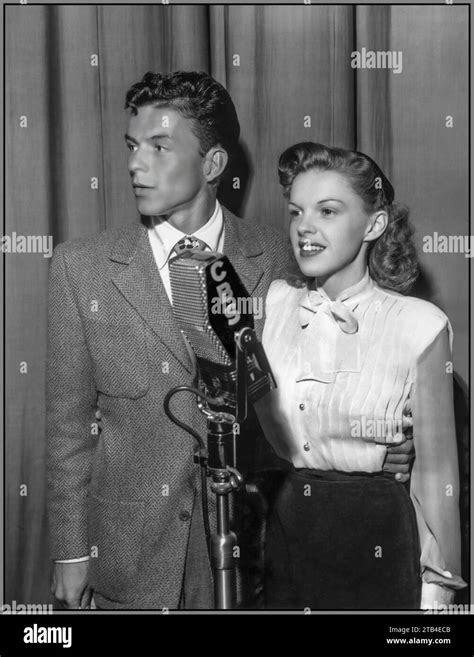 Frank Sinatra And Judy Garland Together Making A Broadcast On The Cbs