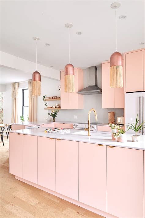 This Renovated Montréal Home Has The Most Stunning Modern Pink Kitchen Pink Kitchen Cabinets