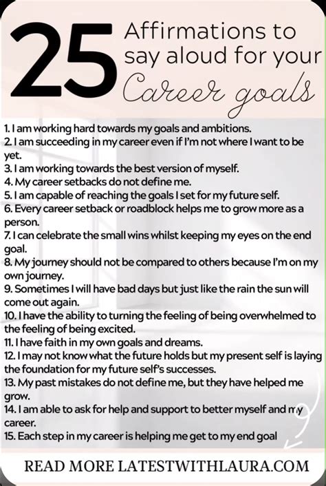 Career Affirmations Affirmations For Women Daily Positive