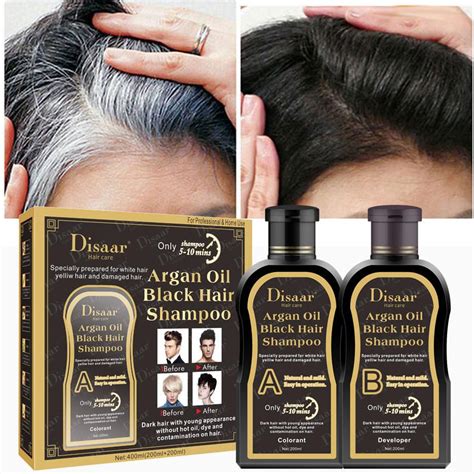 In its natural state, coconut oil has. Disaar Argan Oil Hair Black Shampoo Set Quick Hair Color ...