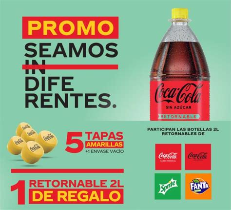 Promo Coca Cola Retornables Tapas Amarillas Seamos Diferentes Infokioscos
