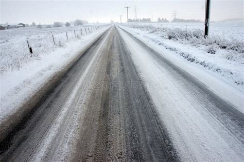 Icy And Snowy Weather Hazardous Road And Driving Conditions Traffic