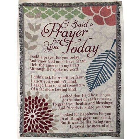I asked for priceless treasures rare of a more. I Said a Prayer for You Today Quote Throw Blanket : Funk This House