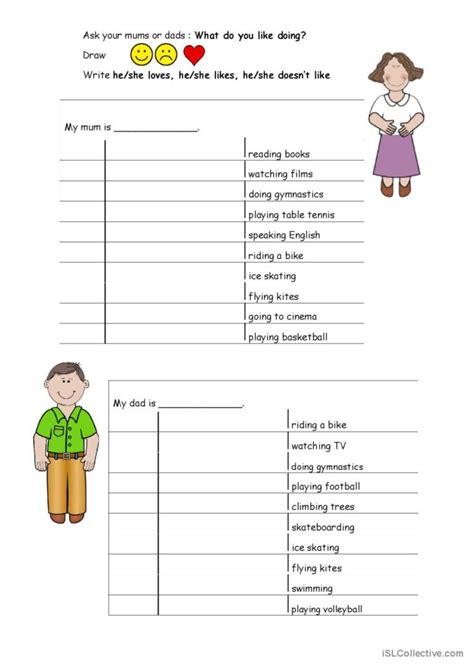 What Does Shehe Like Doing English Esl Worksheets Pdf And Doc
