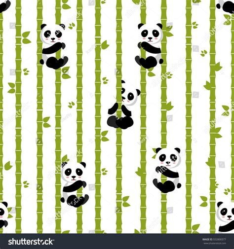 Panda Bamboo Vector Illustration Eps10 Seamless Stock Vector 552800377