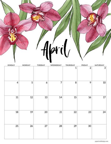 20 April Calendar 2021 Cute Free Download Printable Calendar Templates ️