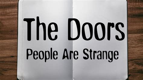 The Doors People Are Strange Lyrics Youtube