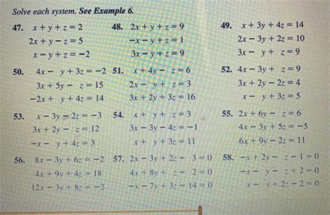 Solved Solve Each System See Example 6 47 X Y Z 2 4