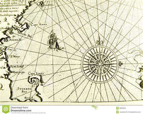 Antique Sea Map Or Chart Stock Photo Image Of Exploration 6839694