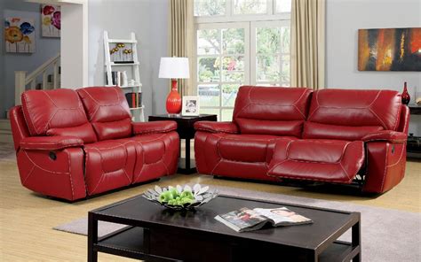 Luxury pu leather recliner chair armchair lounging sofa brown. 2 Pcs Red Leather Sofa Set