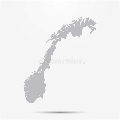 Norway Map With Shadow Isolated Stock Illustration Illustration Of