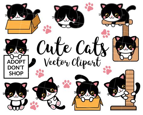 Cats Clipart Cute Kittens Clip Art Kitten Clipart Cat Clip Art By My First Invite Thehungryjpeg