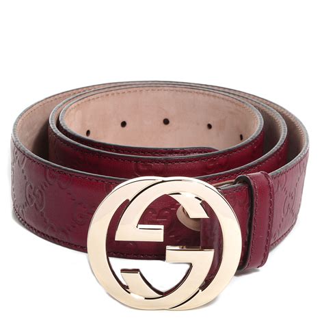 Gucci Guccissima Interlocking G Belt 110 44 Ruby Red 80554