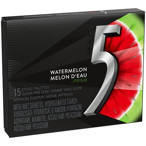 5 Gum Prism Watermelon Sugar Free Chewing Gum Single Size 15