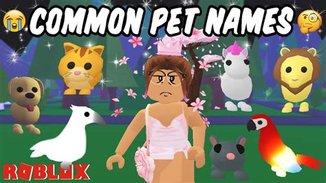 Common Pet Names on ADOPT ME (Part 1)!! 😭 - YouTube