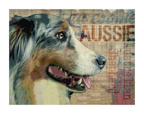 Items Similar To Australian Shepherd Dog Art Print An Original