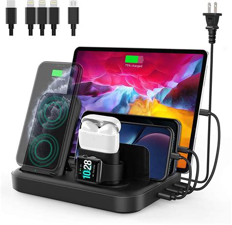 Seenda Wireless Charging Station For Multiple Devices 6 In 1 Charging