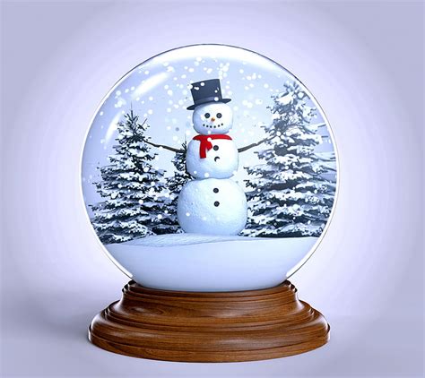 Snow Tree Ball New Year Christmas Snowman Winter Globe Merry