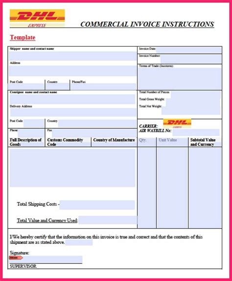 Commercial Invoice Template Bio Letter Format With Commercial Invoice