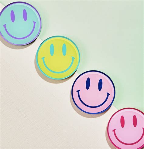 Smiley Face Coaster Set