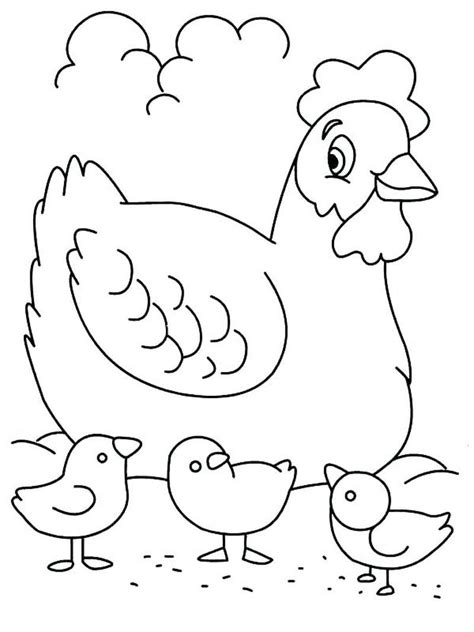 Cute Chicken Coloring Pages For Children With Images Easy Drawings