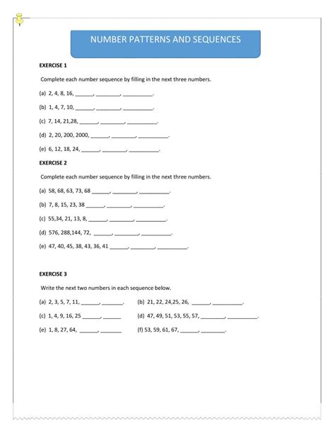 Number Patterns Worksheets Pattern Worksheet Simplifying Fractions