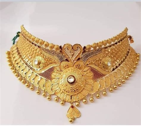 Latest Gold Choker Necklace Designs Light Weight Bridal Gold Choker