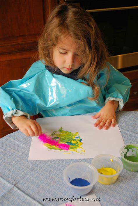Painting With Feathers Preschool Art Activities Toddler Creative Art