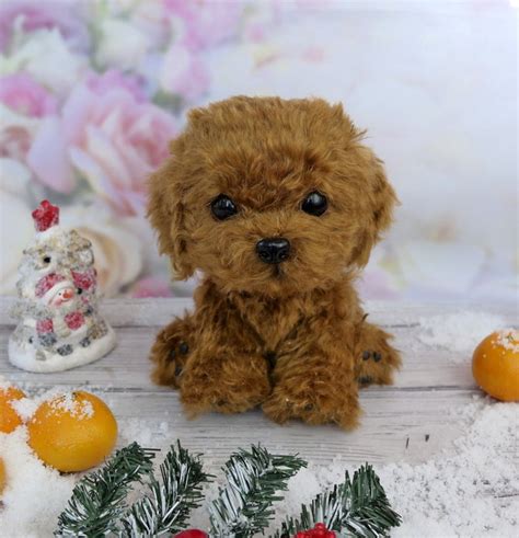 Realistic Plush Poodle Puppy Pet Portrait Collectible Pet Toy Etsy