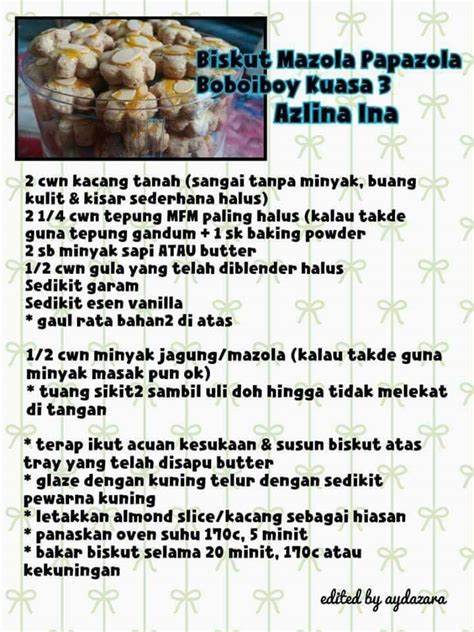 Bagi for those yang x cuba lagi resepi azlina ina.anda memang so sape2 yang nak cuba resepi azlina ina.boleh tengok kat bwah nie.admin dah tolong listkan untuk uols.selamat mencuba. KOLEKSI RESEPI BISKUT RAYA AZLINA INA 2019 + DESSERT KEK ...