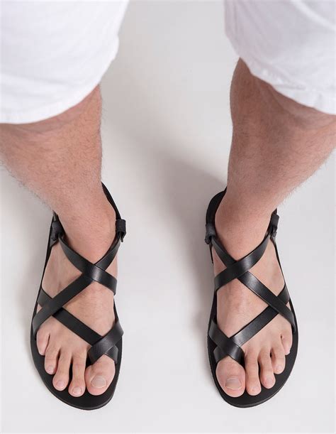 mens leather sandals strappy sandals men summer shoes etsy