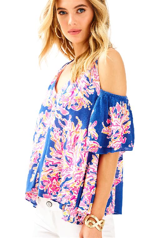 Lilly Pulitzer Bellamie Top In Brilliant Blue Its Eelectric Modesens