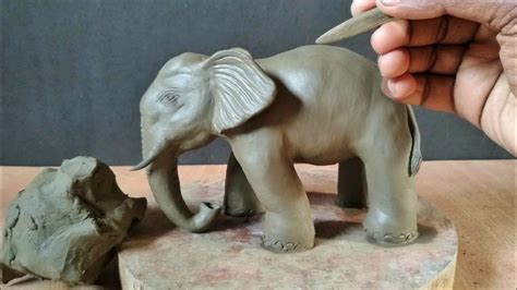 Elephant Making With Clay Very Easy Sculpting Clay Elephant Clay