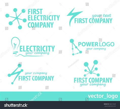 Set Energy Logos Emblems Design Elements Stock Vector Royalty Free