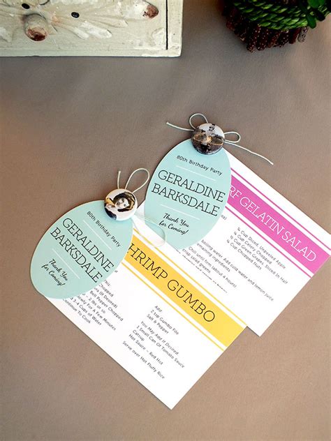 Find great deals on ebay for grandma decoration. Grandma's 80th Birthday Party Recipe Card Favors ...