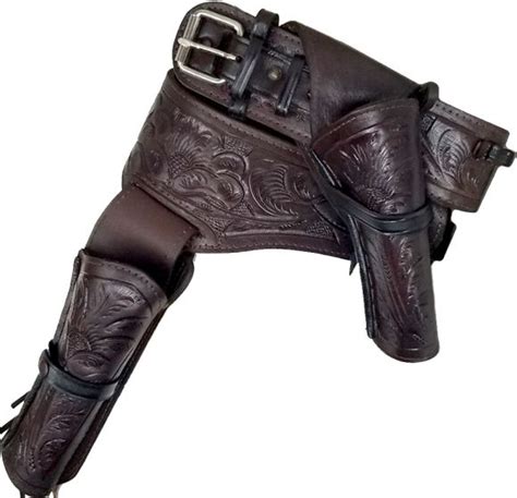 Hunting Sporting Goods NEW Cal DOUBLE Holster Gun Belt LEATHER Western RIG
