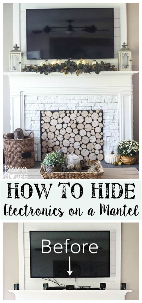 Find amazing inspiration for decorating a mantel with a tv above it right here! How to Hide Electronics on a Mantel | Tv over fireplace ...