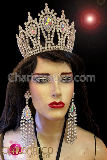 classic and classy iridescent crystal and rhinestone diva s pageant crown