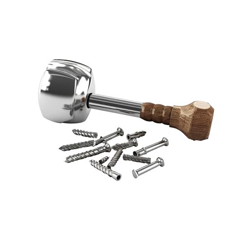 Hammer And Nails On White Surface 3d Rendering 3d 3d Rendering