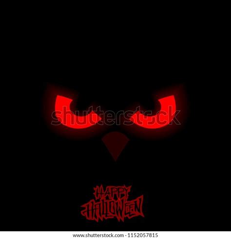 Red Glowing Eyes Halloween Layoutcover Minimalist Stock Vector Royalty