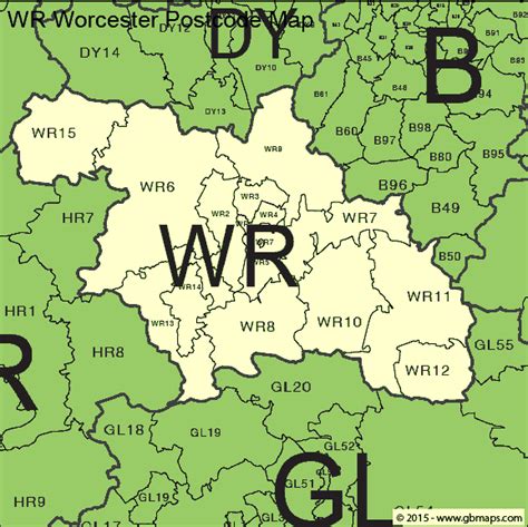 Map Of Wr Postcode Districts Worcester Maproom Vrogue Co