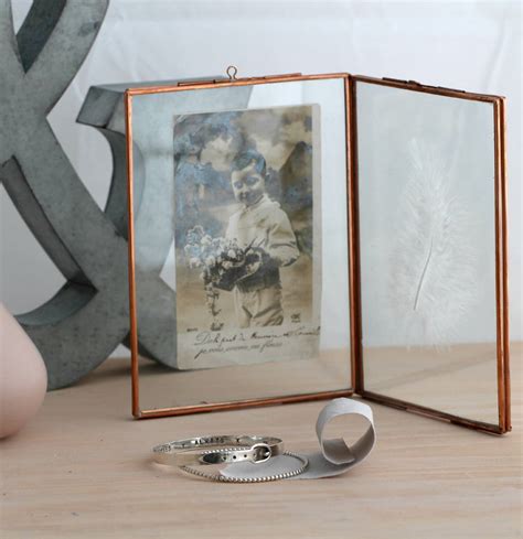 Small Vintage Style Copper Double Photo Frame By Posh Totty Designs